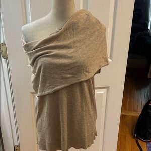 Joie Neutral Taupe Cowl Neck Sleeveless Sweater Top